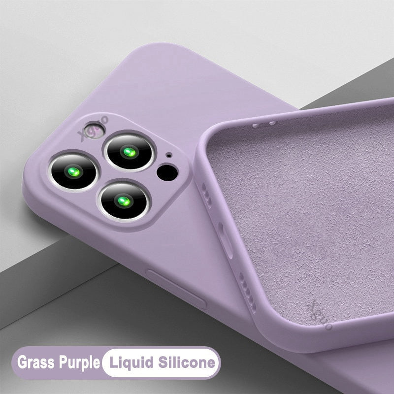 Square Liquid Silicone Soft Case for IPhone - ShieldSleek