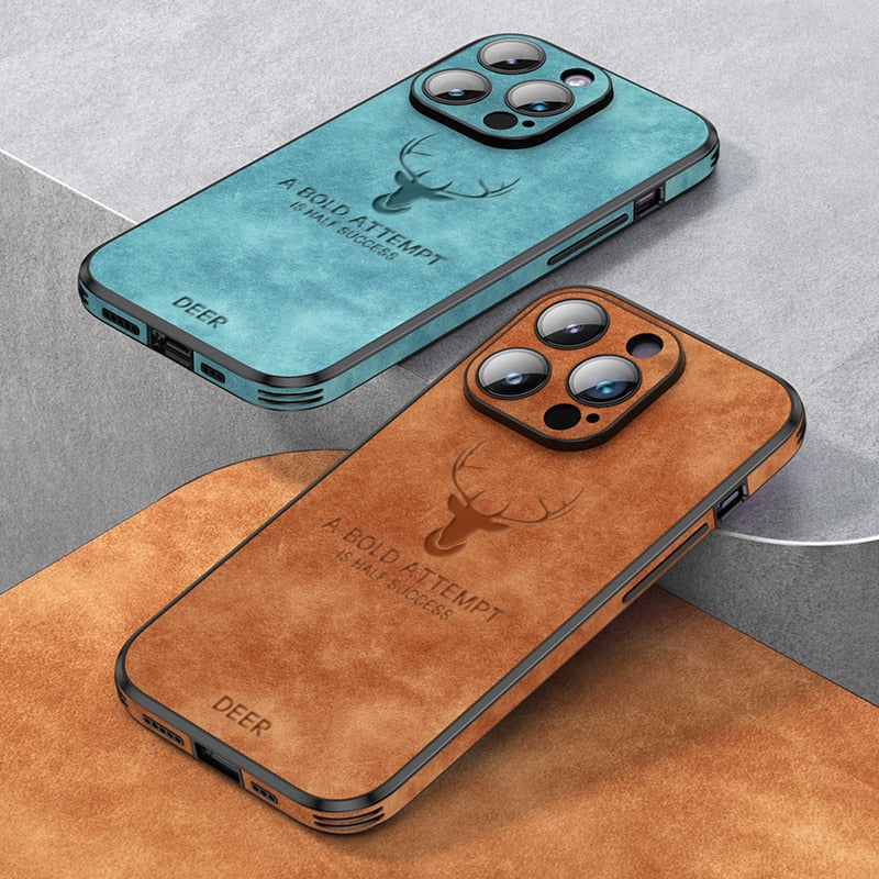 Luxury Deer Leather Phone Case For iPhone - ShieldSleek