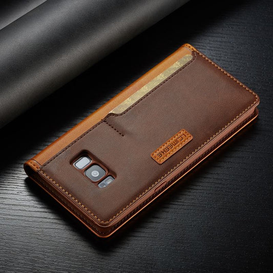 Luxury Magnetic Flip Stand Leather Wallet Samsung Galaxy S8 Plus - ShieldSleek