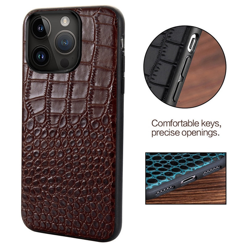 Genuine Leather Phone Case for Apple iPhone - ShieldSleek